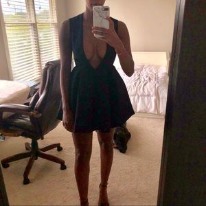 AQ/AQ Scuba Mini Dress with Open Back